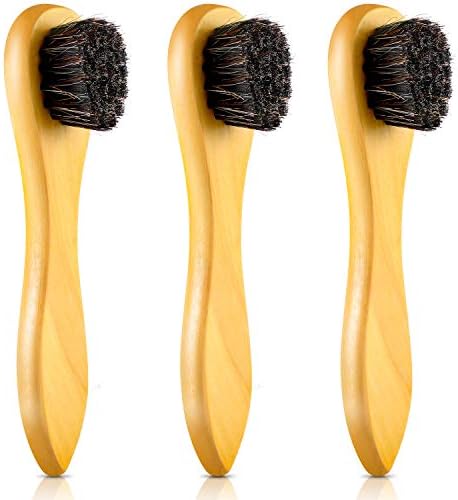 Jovitec 3 Pieces Horsehair Polish Applicator Brush Kit Saddle Soap Shoe Shine by Jovitec
