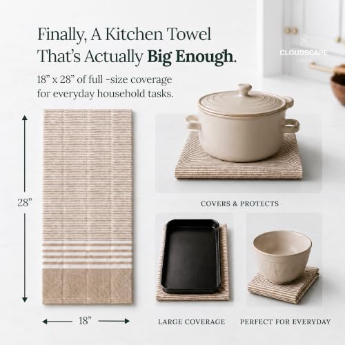 Cloud Scape Pack of 12 Kitchen Towels, Absorbent & Oversized - Image 3