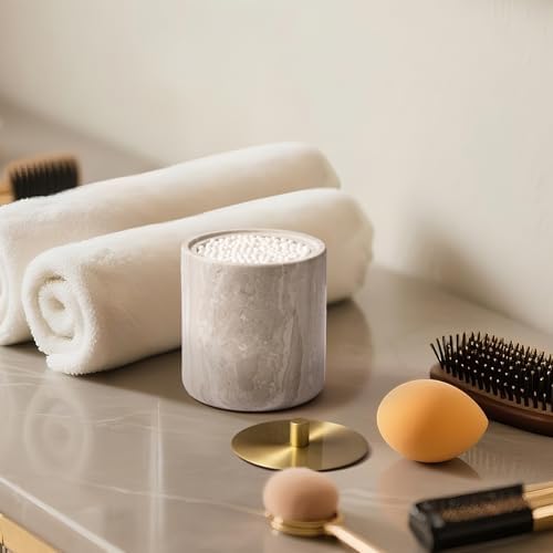 Marble Qtip Holder with Brass Lid - Image 2