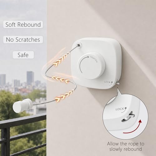 Retractable Clothesline Indoor/Outdoor, Portable Non-Sagging Wall Mounted - Image 7