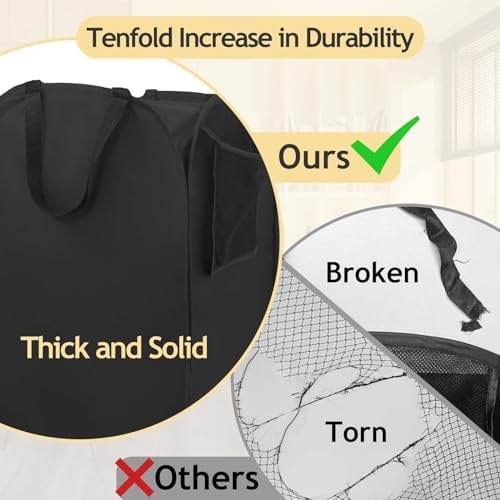 Upgraded Polyester Pop-up Laundry Hamper 2 Pack, 70L Laundry Basket - Image 4