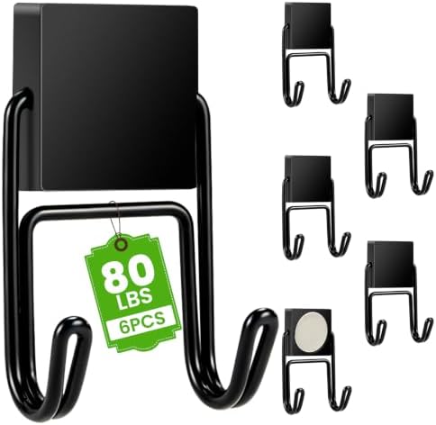 MIKEDE Magnetic Hooks 6Pcs 80lbs+ Magnet Hook Cruise Essentials Black by MIKEDE