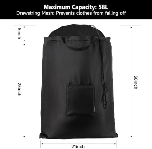 2 Packs Travel Laundry Bags, CLEADUS Foldable Dirty Clothes Bag 【Upgraded】 - Image 2