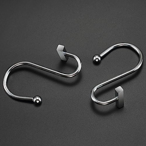 Chrome Shower Curtain Hooks, Polished Silver Shower Curtain Rings - Image 4