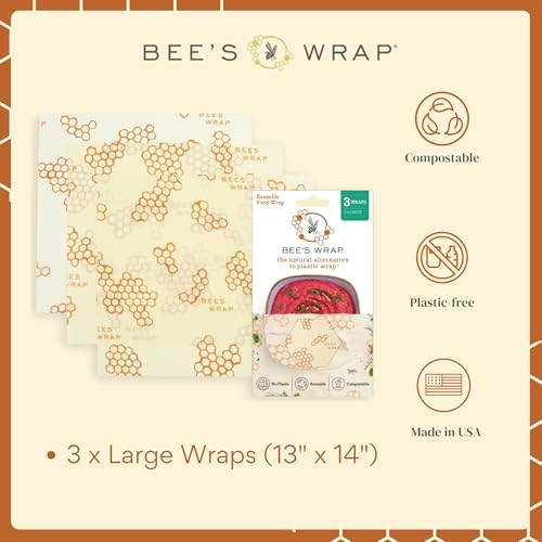Bee's Wrap Beeswax Food Wraps, 3 Large Pack - Image 3
