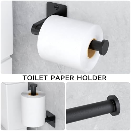 KLJKPA 4-Piece Bathroom Hardware Set, 32 inch Bathroom Towel Holder - Image 4