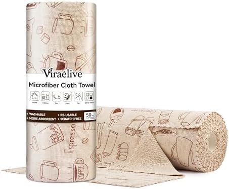 Viraelive Microfiber Cleaning Cloth Roll, 50 Sheets by Unknown