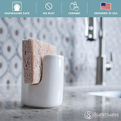 scarlettwares Sponge Holder for Kitchen Sink, Ceramic Countertop - Image 5