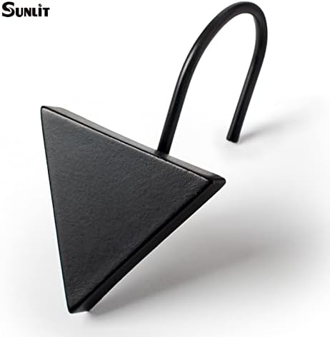 Triangle Shower Curtain Hooks, Decorative Bathroom Curtain Rings - Image 2