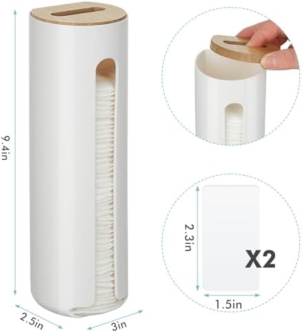 Cotton Pad Holder, Wall Mounted Cotton Rounds Dispenser - Image 2
