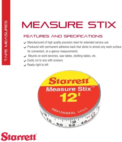 Starrett Tape Measure Stix, 1/2" x 144", S12 Style - Image 2