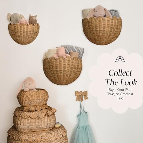 BEBE BASK The Original Scalloped Wicker Wall Basket – Set of 2 - Image 4