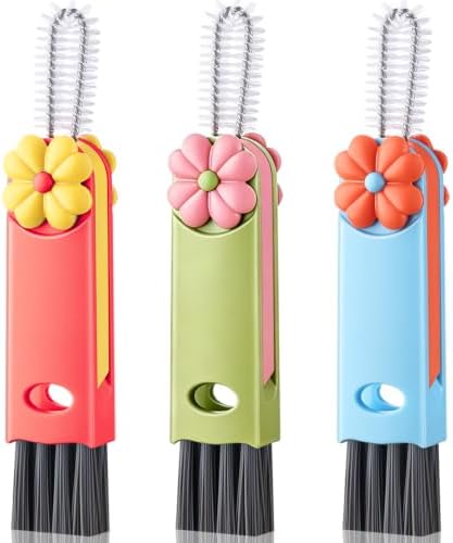 3 in 1 Cup Lid Gap Cleaning Brush, Portable Small Brush Red Green Blue by Unknown