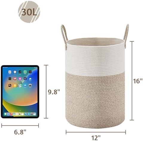 VIPOSCO 30L Small Woven Laundry Basket Hamper - Image 5