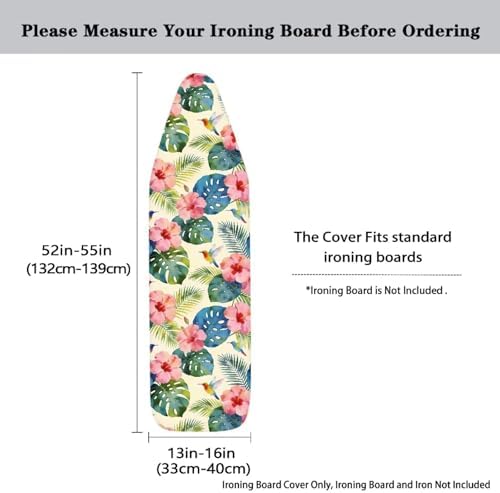 Palm Red Flower Ironing Board and Cover Standard Ironing Board Cover Scorch and - Image 5