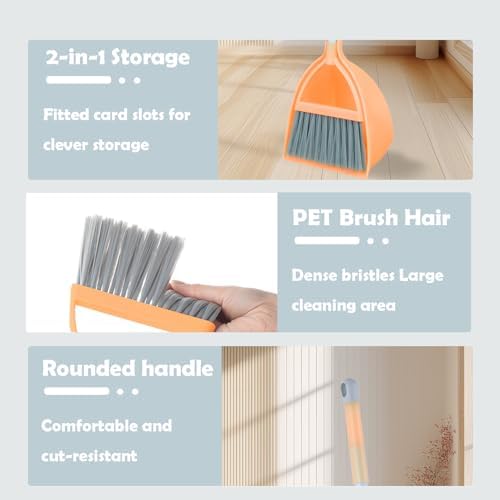Mini Broom with Dustpan-Small Housekeeping Cleaning Sweep - Image 5