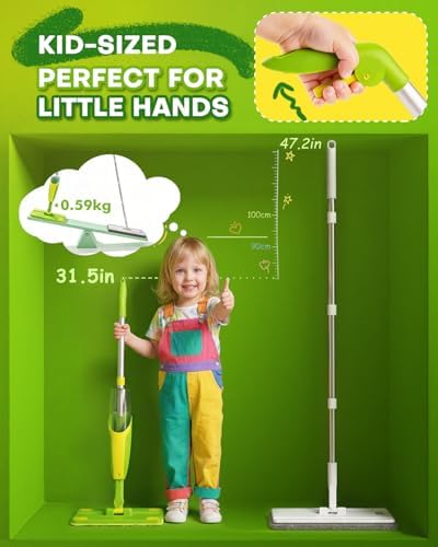 Toddler Spray Mop-Montessori Toys Mini Size Cleaning Mini Mop that Really Spray - Image 2