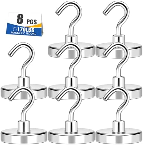 MIKEDE Magnetic Hooks Heavy Duty 170LB+ Strong Neodymium Magnets by MIKEDE