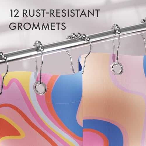 AmazerBath Shower Curtain, Abstract Pink Cloth Shower Curtain Sets - Image 4