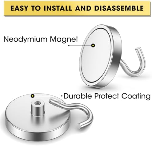 VNDUEEY Magnetic Hooks, 110 Lbs Strong Magnet Hooks Heavy Duty - Image 4