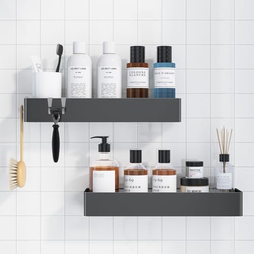 Kitsure Shower Caddy Adhesive, Shower Organizer, Dark Grey by Kitsure
