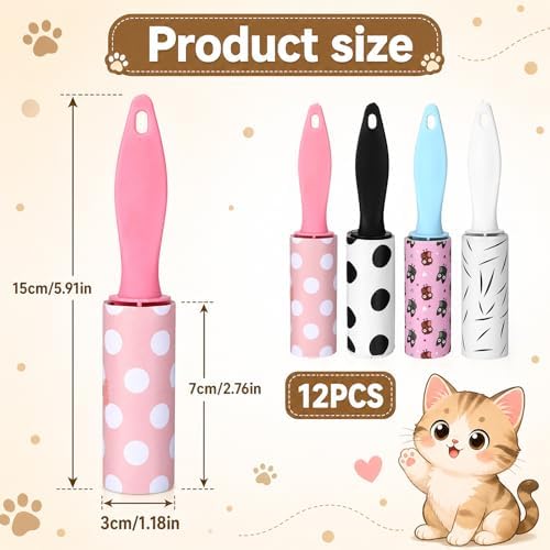 12 Pcs Mini Lint Rollers with Electrostatic Adsorption - Image 2