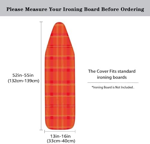 Ironing Board Replacement Cover Red Grid Resist Scorching Ironing Board Cover - Image 5