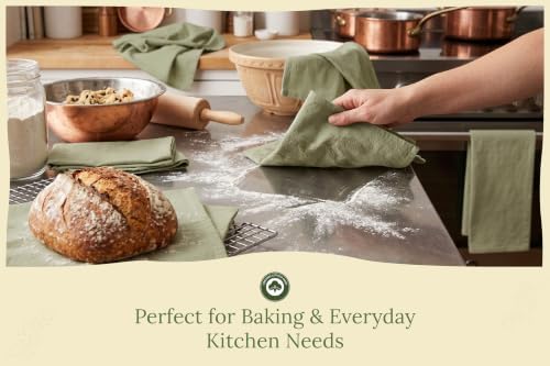 Organic Cotton Bulk Sage Green Flour Sack Kitchen Towels - Image 4