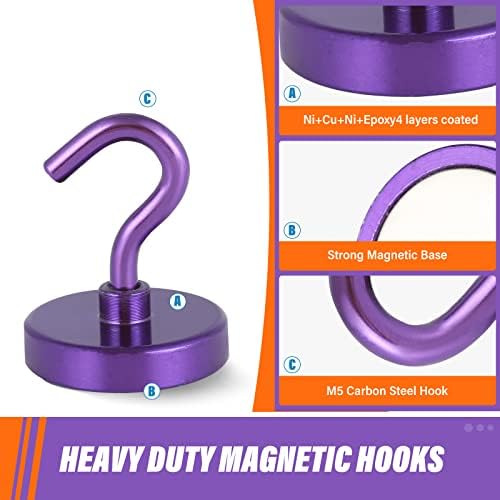 Neosmuk Magnetic Hooks for Cruise Cabins, 130lb Heavy Duty, 4 Pack - Image 5
