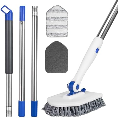 Tile Tub Scrubber Brush with 52-inch Adjustable Long Handle 3-in-1 Rotatable by Unknown