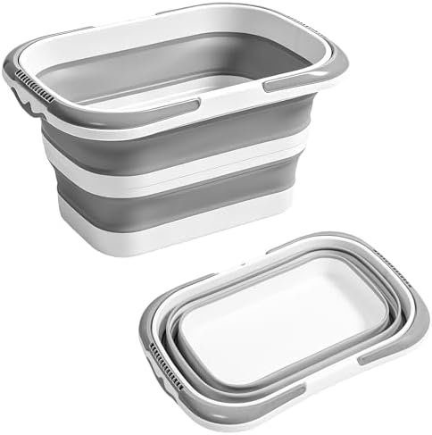 Collapsible Bucket with Handle 16L, Foldable Rectangular Plastic Water Bucket by Unknown