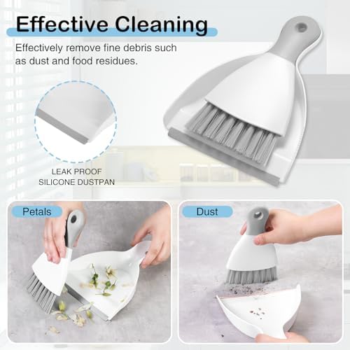 NACENA Mini Dustpan and Brush Set 2 Pack, Small Broom and Dustpan Set Dust Pan - Image 4