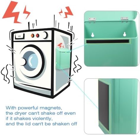 Picowe Magnetic Laundry Storage, Large Metal Lint Holder Bin - Image 3