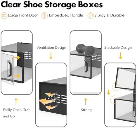 SEE SPRING X-Large Shoe Storage Box Fit Size 11, Space Saving Sneaker Shoe Rack - Image 4