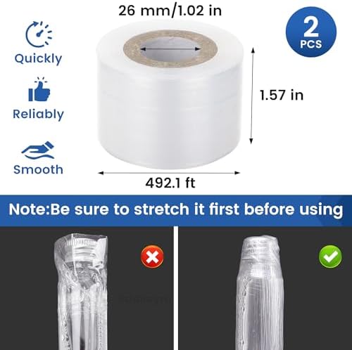Mini Stretch Wrap Film Roll for Bottles Jars Shrink Seal Packing - Image 5