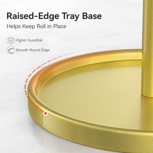 Paper Towel Holder Gold for Kitchen Countertop Roll Holder Weighted Base - Image 3