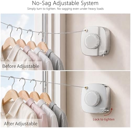 Retractable Clothesline Indoor/Outdoor, Portable Non-Sagging Wall Mounted - Image 5