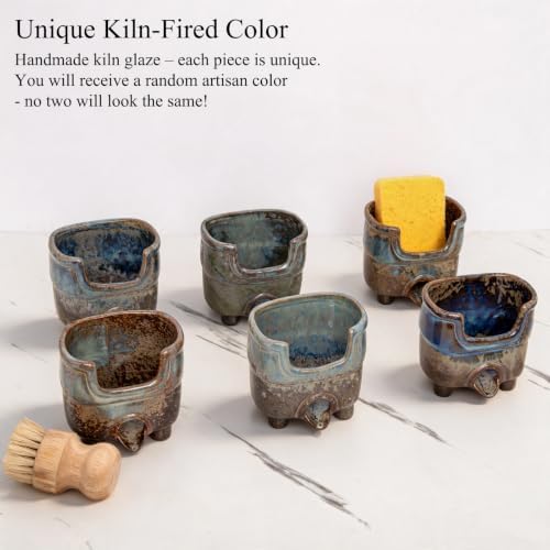 Ceramic Sponge Holder with Drain, Kitchen Sink Accessory - Image 5
