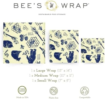 Bee's Wrap Beeswax Food Wraps, 3 Pack Assorted - Image 2