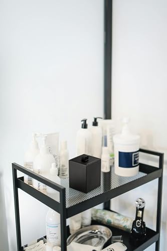 Resin Square Canister with Lid, Bathroom Qtip Holder, Cosmetics Makeup - Image 2