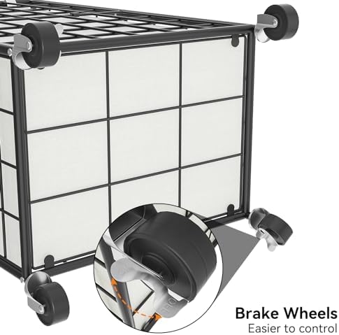 WOWLIVE Rolling Laundry Basket, Metal Wire Frame Laundry Hamper - Image 7