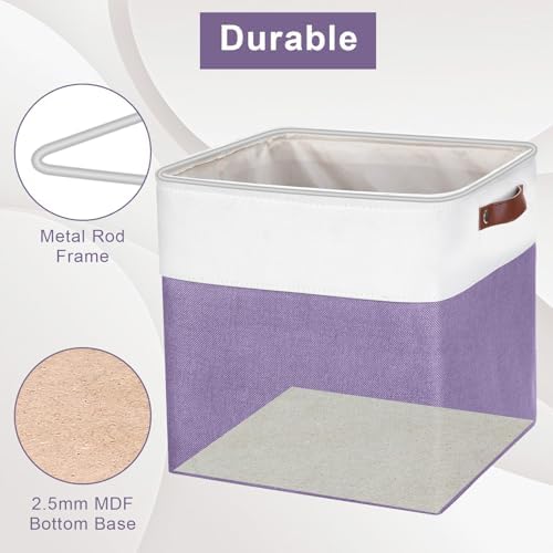 Bagnizer 13x13 Cube Storage Bins, Collapsible Fabric Storage Box, 4 Pack Closet - Image 4