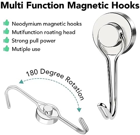 MIKEDE Magnetic Hooks Heavy Duty 40LB+ Swivel Swing Strong Magnet Hook - Image 2