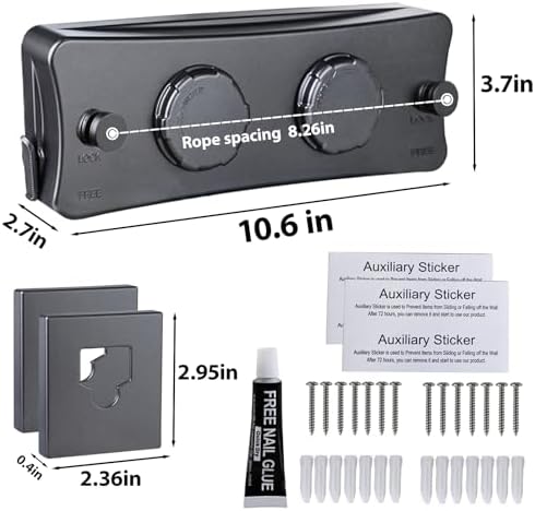 Grey 16.7 Ft Retractable Clothesline Indoor & Outdoor - Image 5