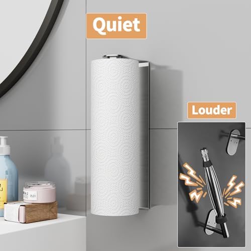 Paper Towel Holder Under Cabinet, Wall Mount, Adhesive or Drilling - Image 4