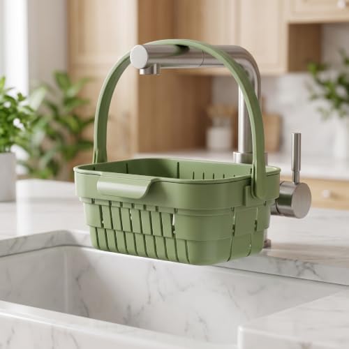 2 Pack Foldable Hanging Sink Strainer Basket, Over Sink Collapsible Colander - Image 2