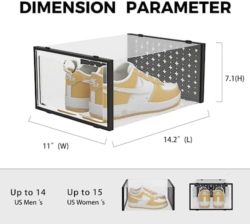 Pinkpum XXL 12 Pack Shoe Storage Box Clear Plastic Stackable Shoe Organizer - Image 5
