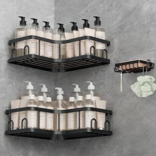 Veken Corner Shower Caddy 3-Pack, Advanced Rustproof Design&Stable Storage by Veken