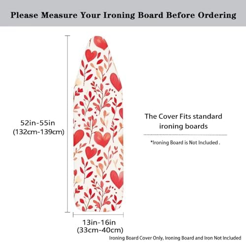 Love Heart Ironing Board Covers Standard Size Floral Ironing Board Covers - Image 5