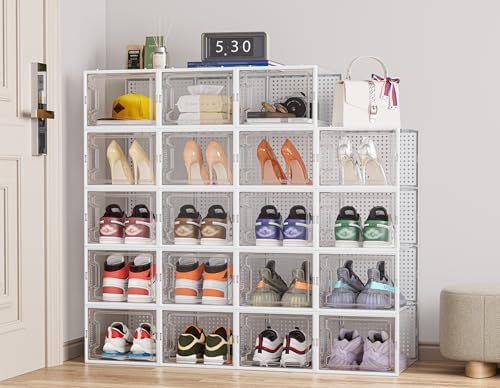 HOMIDEC XL Clear Shoe Storage Boxes, Stackable Shoe Organizer - Image 6